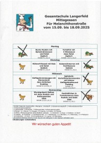 Essensplan für die aktuelle Woche